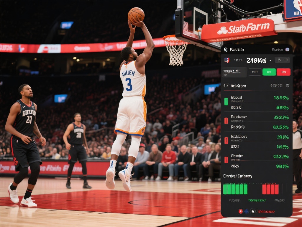 例如，某一场比赛中，关键球员的投篮命中率